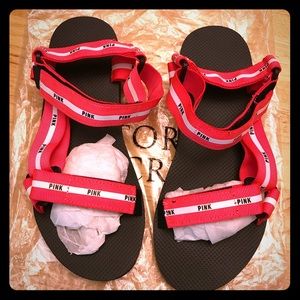 Rare NWT! HOT PINK Victoria’s Secret PINK Sandals!